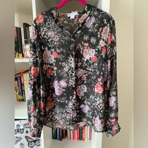 Cotton On Sheer Floral Button Down